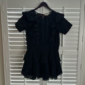 LoveShackFancy Natasha Mini Dress in Black